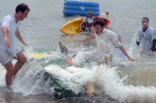 Cricketers, Hawaiian beach revellers and Albion fans took to the waves at this year’s Paddle Round the Pier Festival.
The Paddle Something Unusual event was one of the most popular and colourful of the weekend which saw thousands of people flock to the