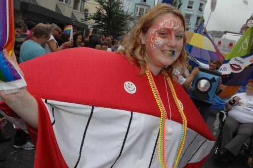 Thousands of people lined the streets as the colourful annual Pride Brighton and Hove parade made its way through the city centre
