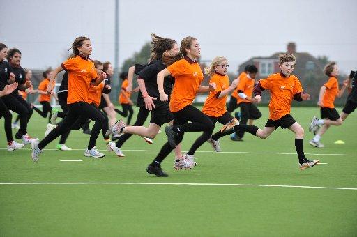 Hundreds of schoolchildren took part in the official launch of the Brighton marathon's Mini Mile Races