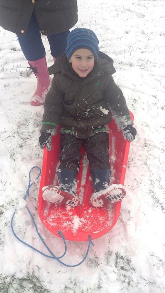 Lewis Knight, 5, enjoys the snow on Telscombe Tye. By Ed Knight
