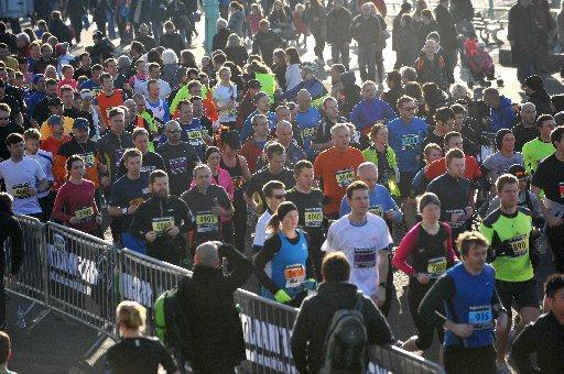Thousands of people pounded the streets of Brighton and Hove for the largest ever half marathon