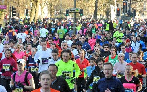 Thousands of people pounded the streets of Brighton and Hove for the largest ever half marathon