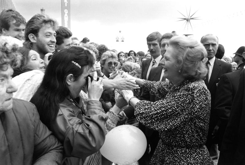 Margaret Thatcher at The Grand Hotel Brighton reopening in 1986 after it was bombed by the IRA in 1984.