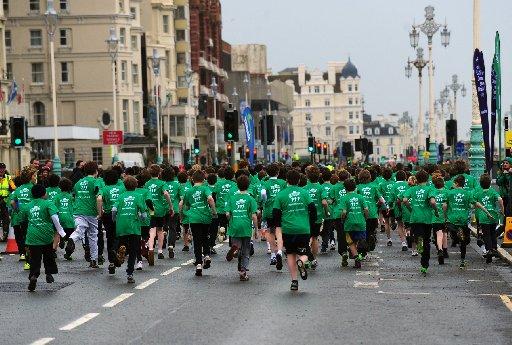Hundreds of youngsters joined in the Brighton Marathon fun by taking part in the Mini Mile races