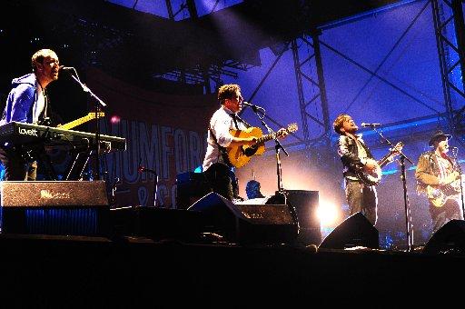 Mumford and Sons and company perform at Gentlemen of the Road in Lewes