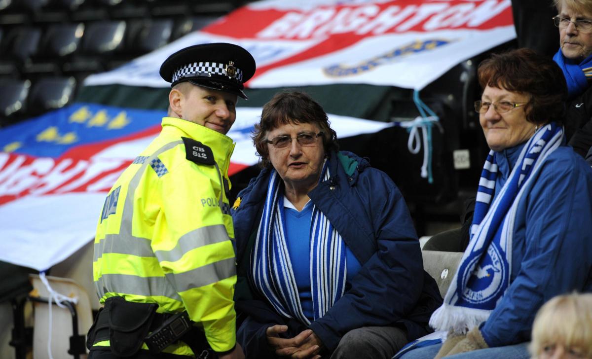 Fans at the Derby vs Brighton 2014 game