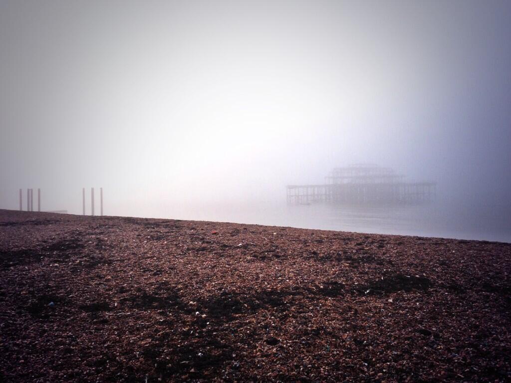 The West Pier in the mist. Picture by Claire McEwan.