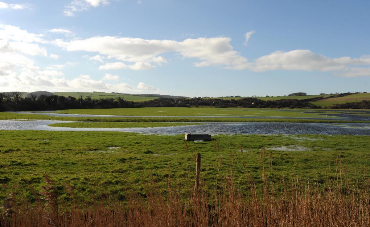 Flooded fields near Cuckmere Haven