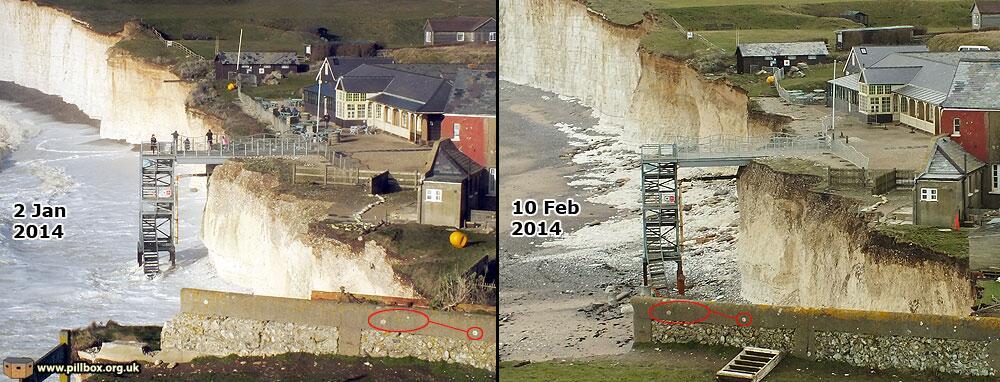 Birling Gap in January and February 2014. Picture by Peter Hibbs. 