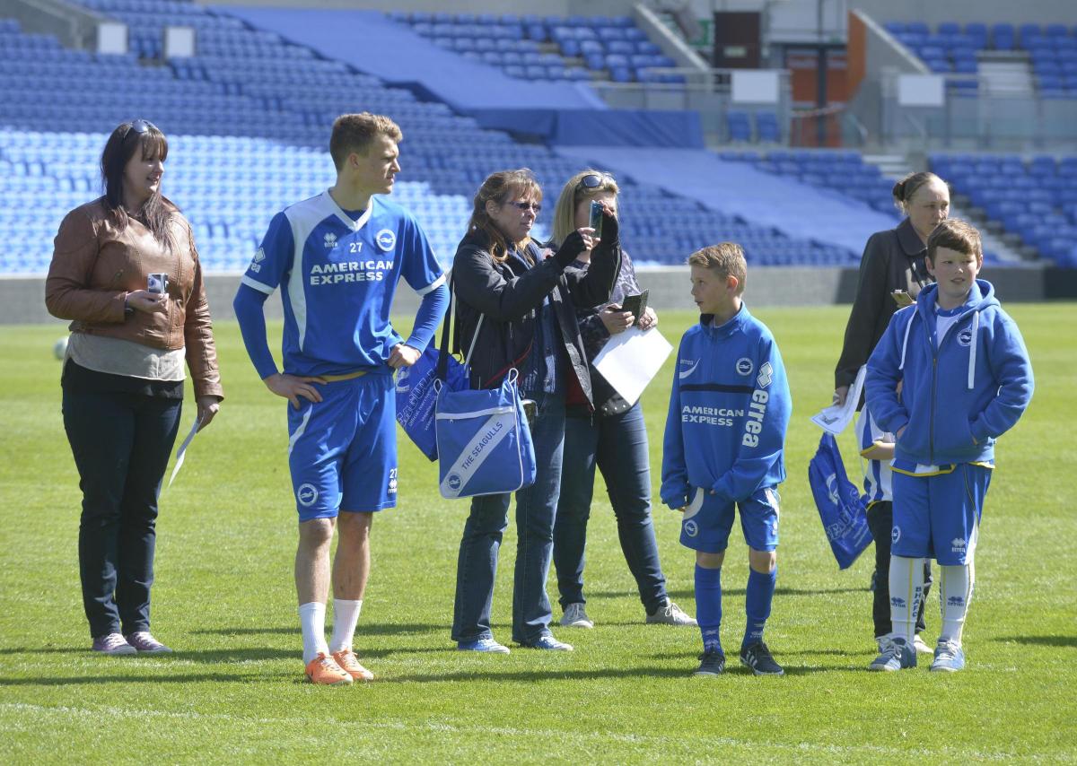 Youngsters got the chance to grace the hallowed turf of the American Express Community Stadium as they trained alongside their Albion heroes. 