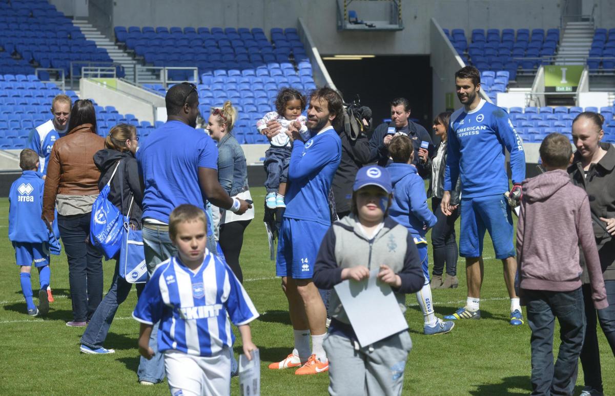 Youngsters got the chance to grace the hallowed turf of the American Express Community Stadium as they trained alongside their Albion heroes. 