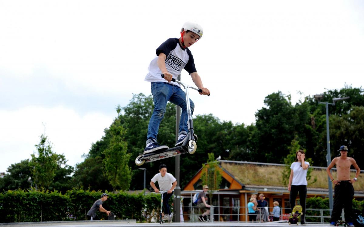 SKATERS, scooter riders and cyclists were out in full force to celebrate the first anniversary of a refurbished city centre park.
A Chinese lion, arts and crafts, sports, games, stalls and music were all on offer as residents came together to celebrate o