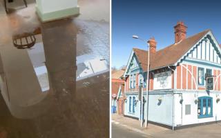 Dirty water gushed into the pub