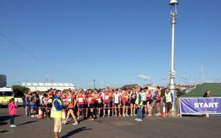 Runners at the start line of the Hove 10k