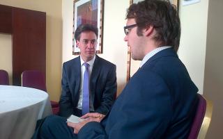 Labour leader Ed Miliband with The Argus reporter Tim Ridgway