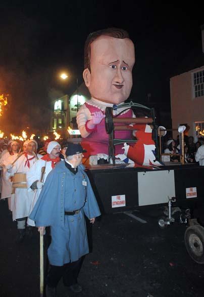 Six classic effigies burnt at Lewes Bonfire Society Events