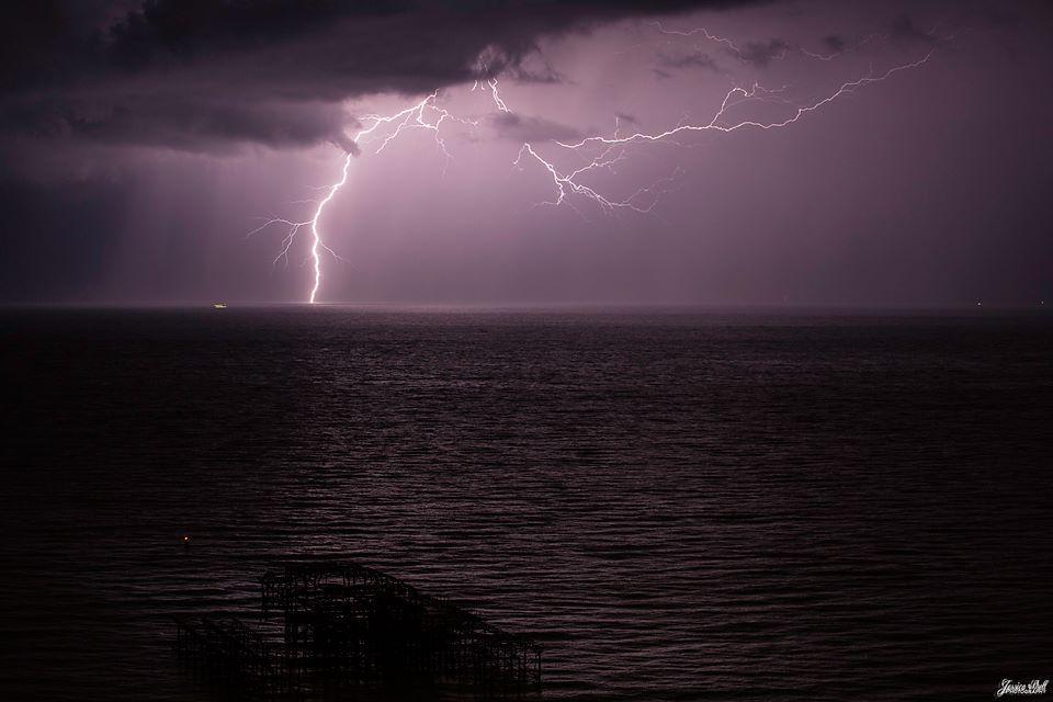 Lightning off Brighton's West Pier.  Picture: Jessica Shell Photography