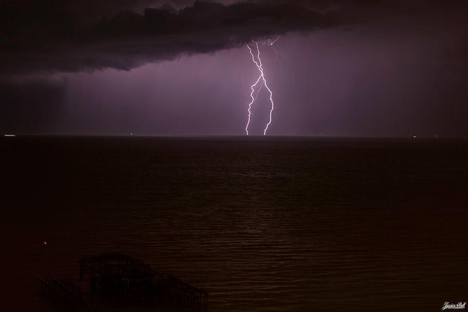 Lightning off Brighton's West Pier.  Picture: Jessica Shell Photography
