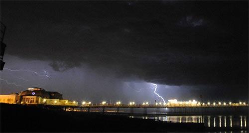 Lightning over Worthing Pier