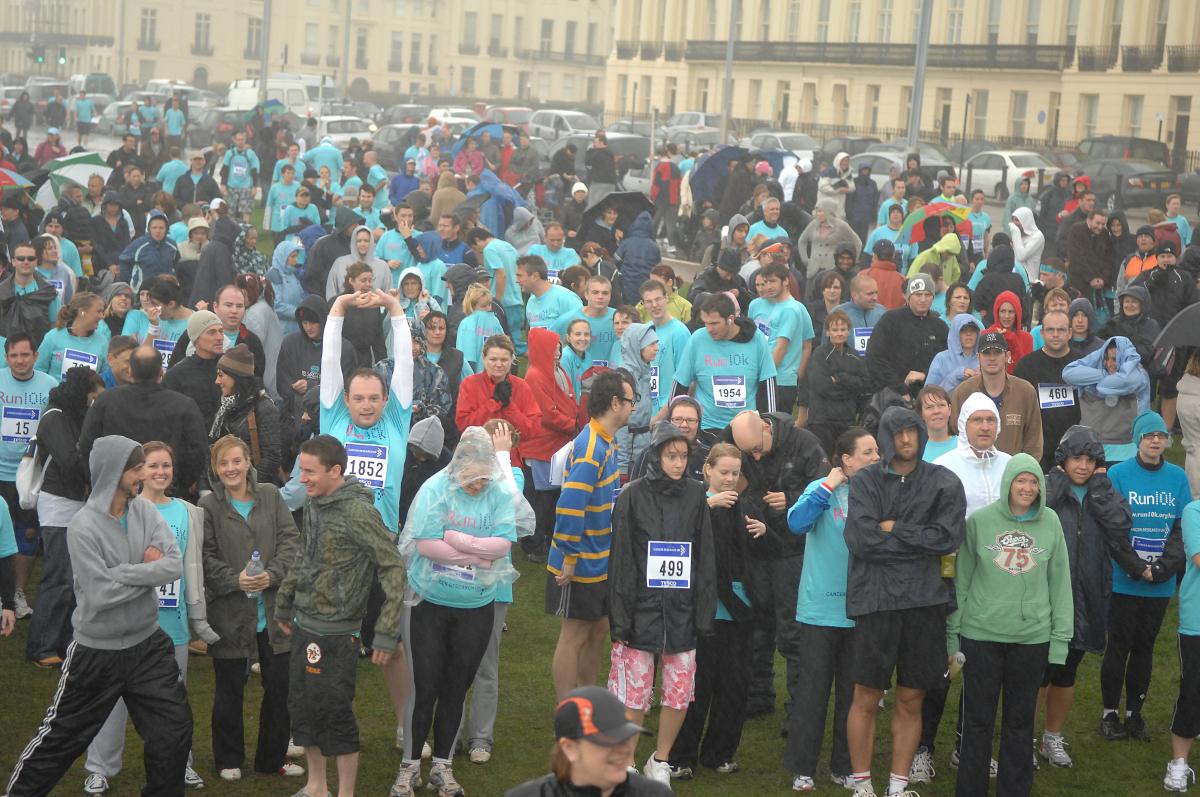 Thousands braved the weather...