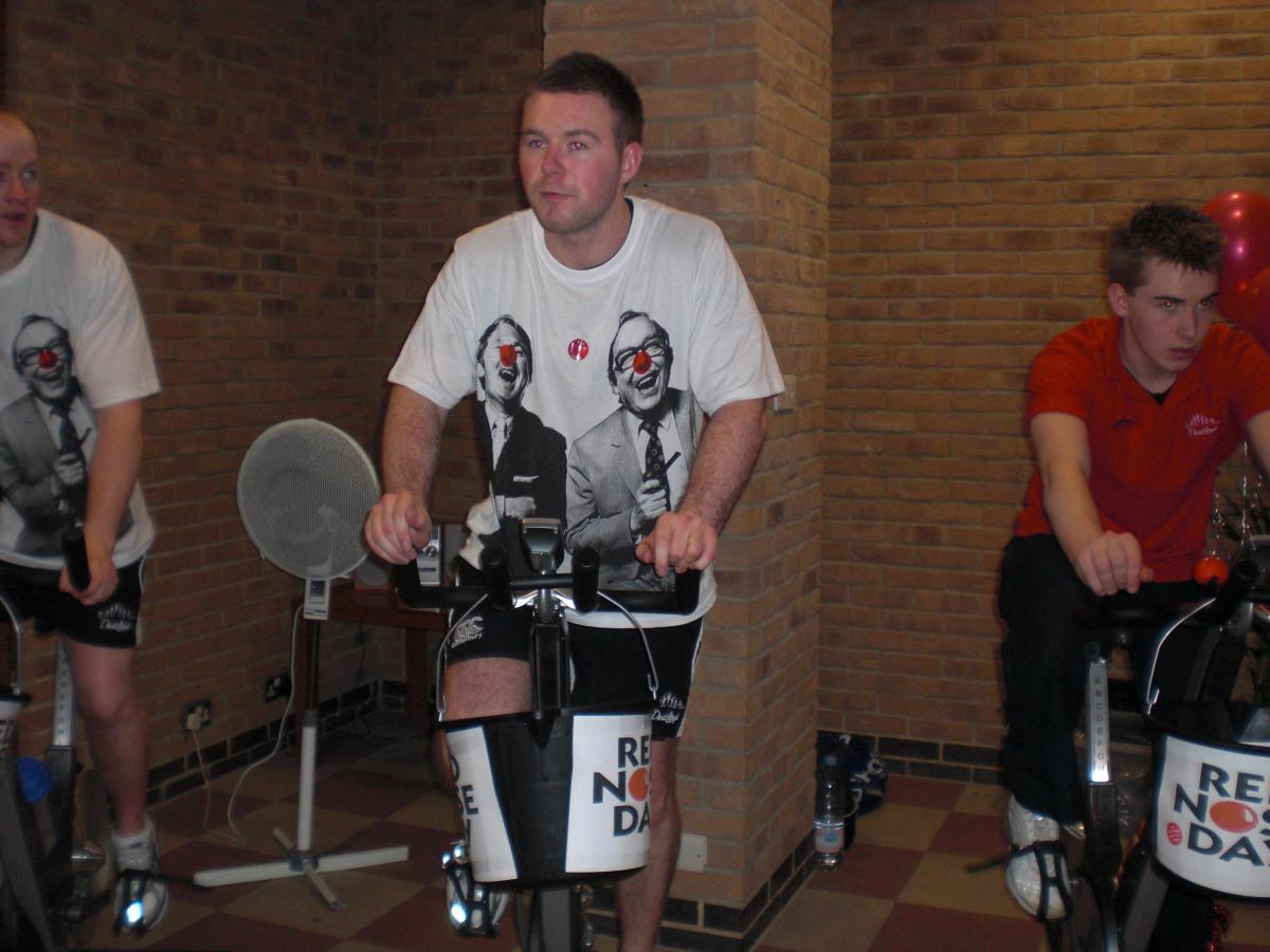 Ash Thomas and his colleague Russell Weston complete a 12 hour sponsored bike ride