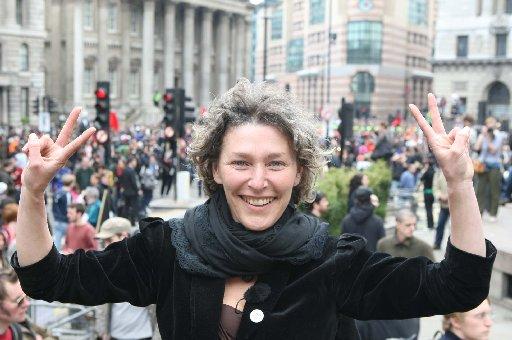 Eco-campaigner and former mayor of Telscombe Marina Pepper helped lead part of the protest