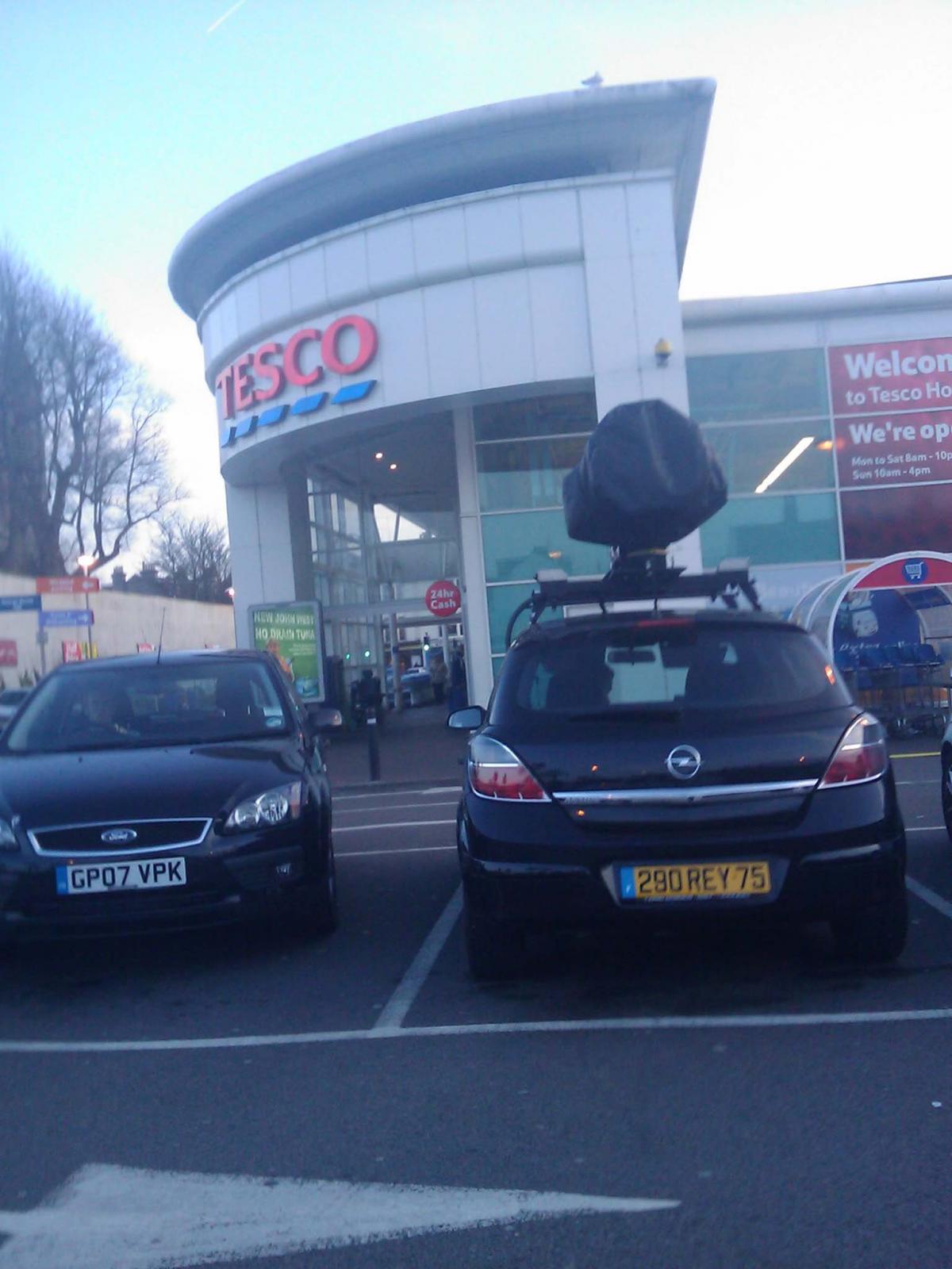 Dave Lockie took this picture of the car outside Tesco Express in Hove on April 11 and posted it to his site www.divydovy.com.