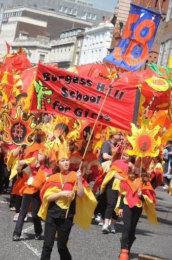 A vibrant array of colours and costumes paraded through the streets for Brighton Festival’s energetic curtain raiser. Here are pictures taken by our photographer Tony Wood, and many more submitted by readers.