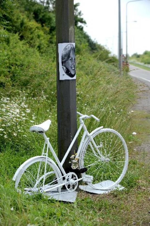  The ghost bike placed at the side of the A23