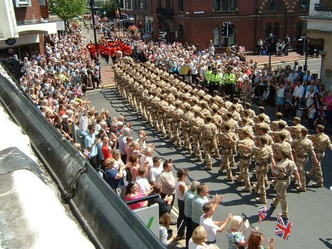 Tara Thomas took this picture of the troops from her office window. She told The Argus: "It was good to see so much support for the troops, who put on an impressive display."