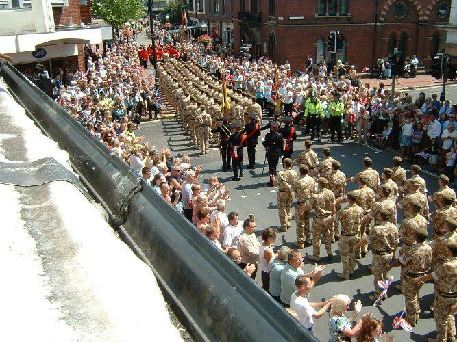 Tara Thomas took this picture of the troops from her office window. She told The Argus: "It was good to see so much support for the troops, who put on an impressive display."