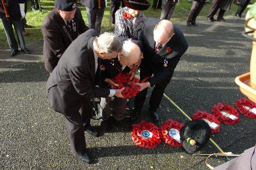 Henry Allingham lays a wreath at Whitehawk Primary School during its Act of Remembrance on November 7 last year.