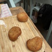 A plate of croquettas enjoyed by some of the students at lunch in Valencia