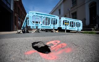 The sinkhole in Robert Street has forced the road to close