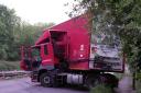 A Royal Mail lorry crashed on the A23 yesterday evening