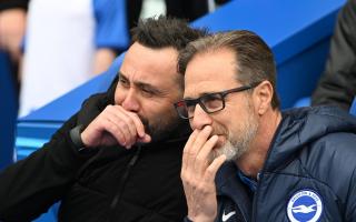 Roberto De Zerbi and assistant Andrea Maldera plot a way to beat Aston Villa