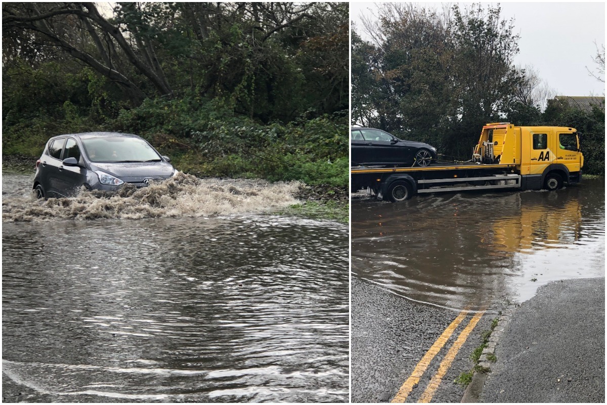 Weather: Sussex roads blocked by floods after storms