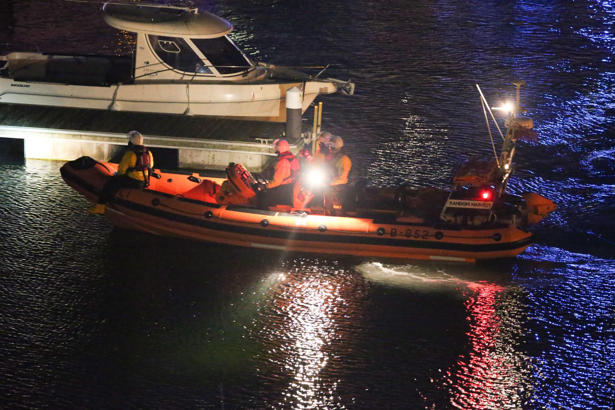 Brighton lifeboat, Coastguards and police at Black Rock beach