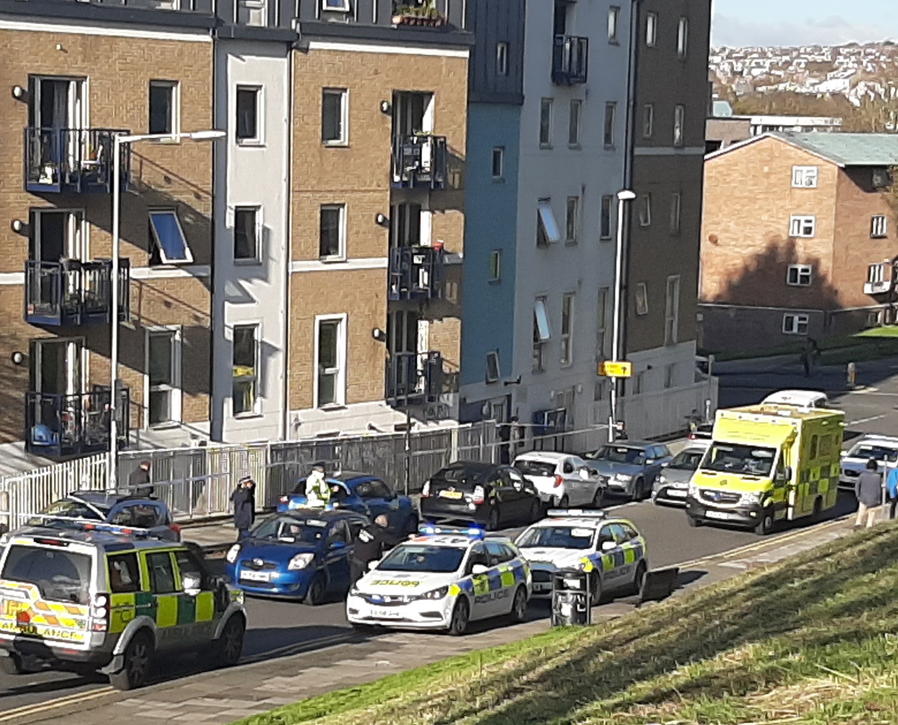 Police and ambulances at Ashton Rise, Brighton