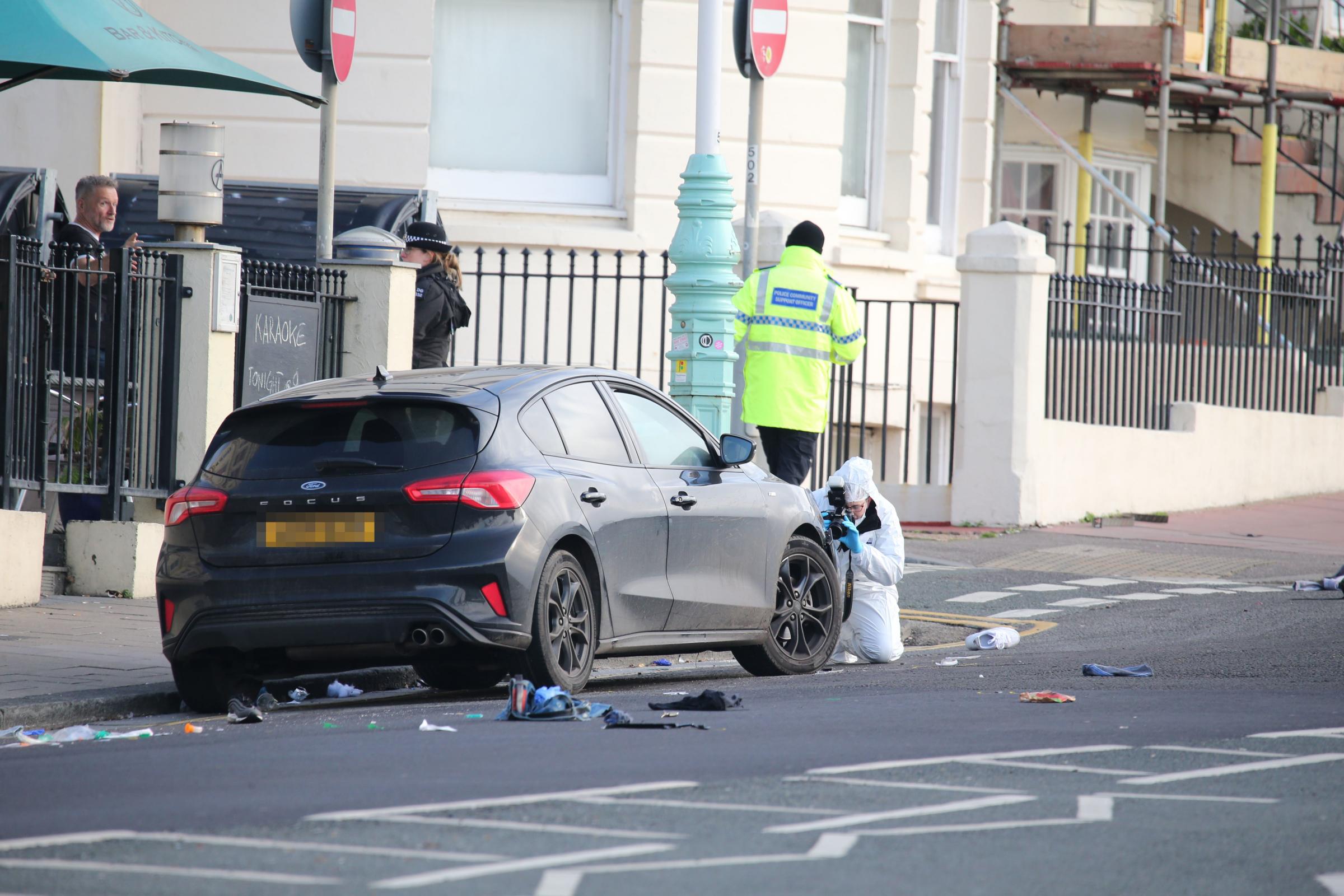 Three persons runover on marine parade brighton , not terror related, two gangs fighting.