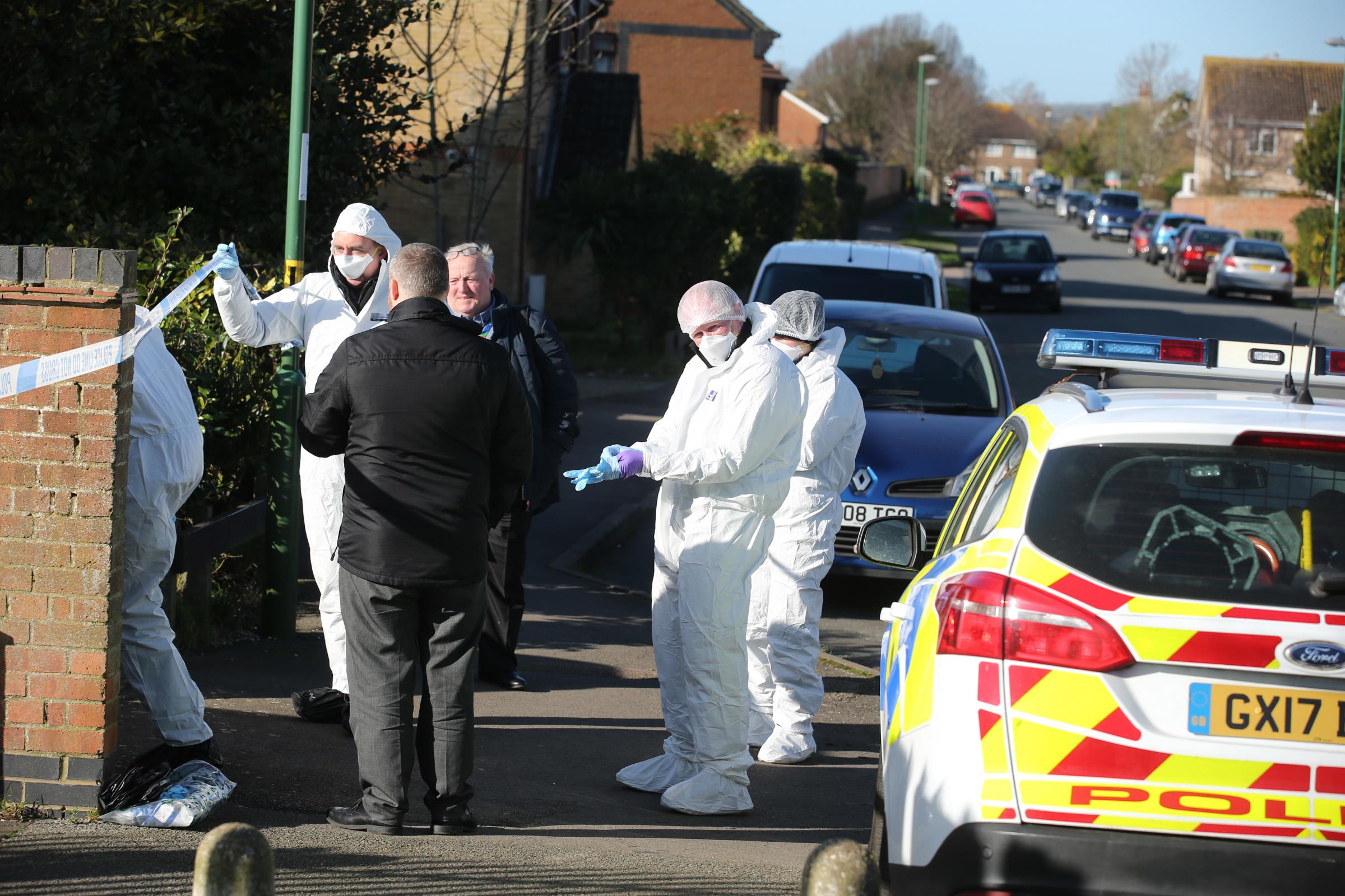 The scene in Nicolson Drive, Shoreham. Jordan Bell is accused of breaking into the home of David Evans in Shoreham and stabbing the man in front of his daughter as part of an aggravated gang burlgary