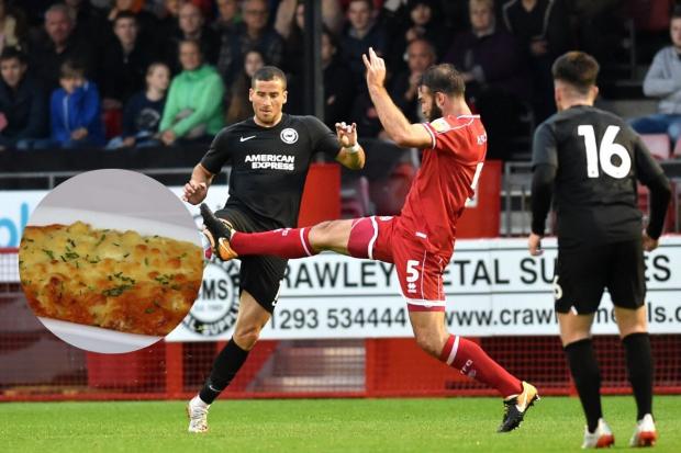 Crawley Town's Joe McNerney, right, has a takeaway meal named after him. Picture: Simon Dack