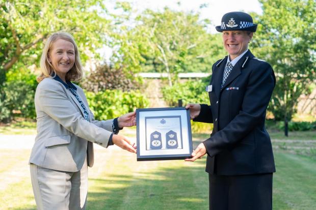 The Argus: Current PCC Katy Bourne welcoming Jo Shiner as Chief Constable