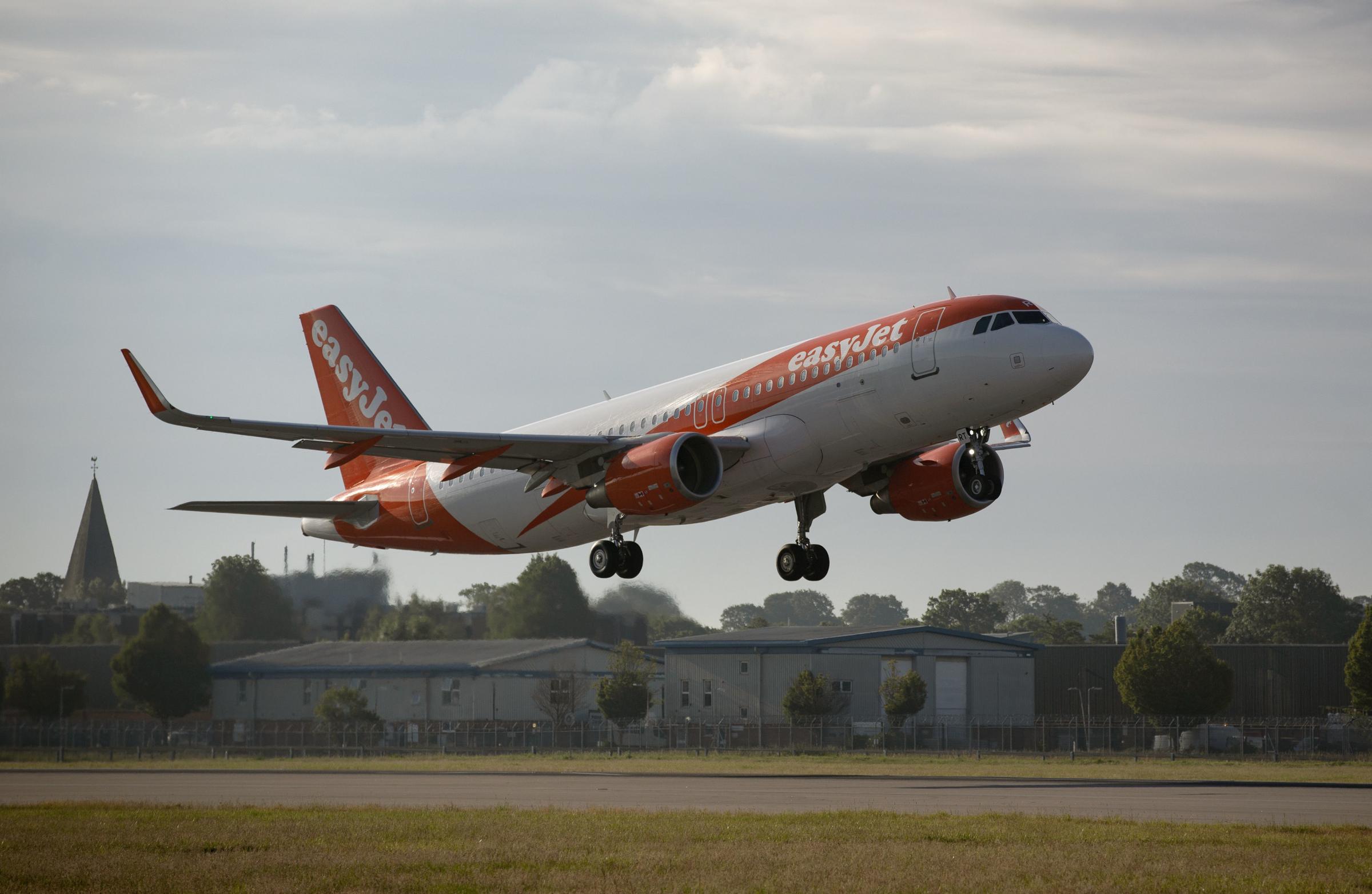 EDITORIAL USE ONLY .easyJet flight EZY883 takes-off from London Gatwick bound for Glasgow as the airline restarts operations for the first time in 11 weeks since the carrier grounded all planes on March 30th as a result of the Covid-19 pandemic. PA