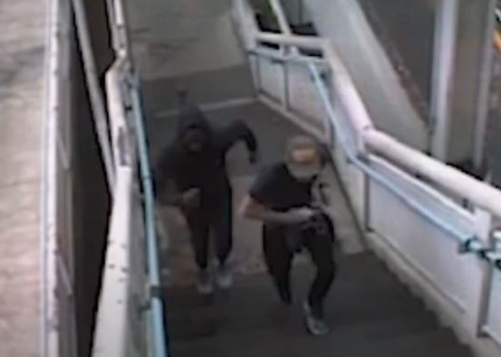 BEST QUALITY AVAILABLE..Handout CCTV image dated 24/09/19 issued by British Transport Police of Jonathan Camille, 19, from Fulham, and Alex Lanning, 22, from Hillingdon, on the day of the murder of Tashan Daniel, 20. The father of the talented athlete