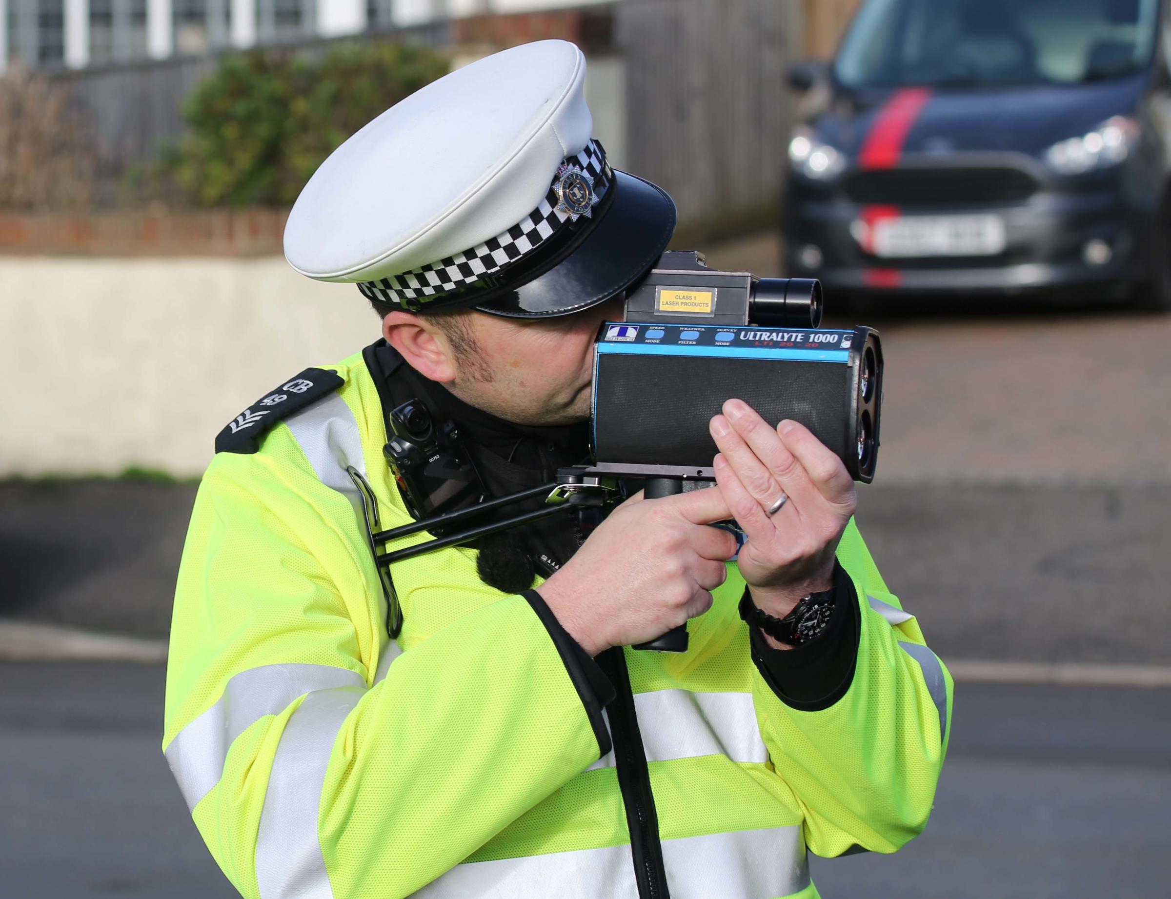 Police clocked the dangerous driver at speeds of 90mph in Crawley. Argus stock image of Sussex Police