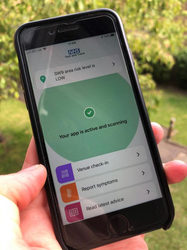 The Argus: The NHS Covid-19 contract tracing app. Picture: PA Wire