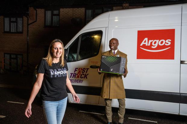 The Argus: Chris Eubank delivering the Xbox with Argos