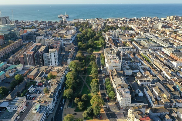 The redeveloped Valley Gardens area in Brighton