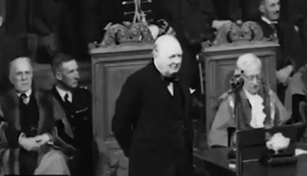 The Argus: 'Hove, rather' Winston Churchill speaks to Brighton Town Hall - Credit British Pathe